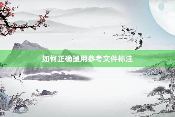 如何正确援用参考文件标注